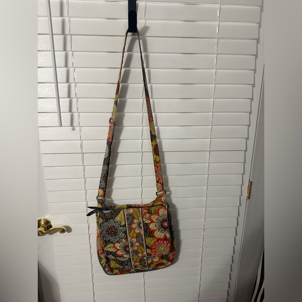 Vera Bradley Floral Quilted Crossbody in Yellow, Orange, Pink and Green